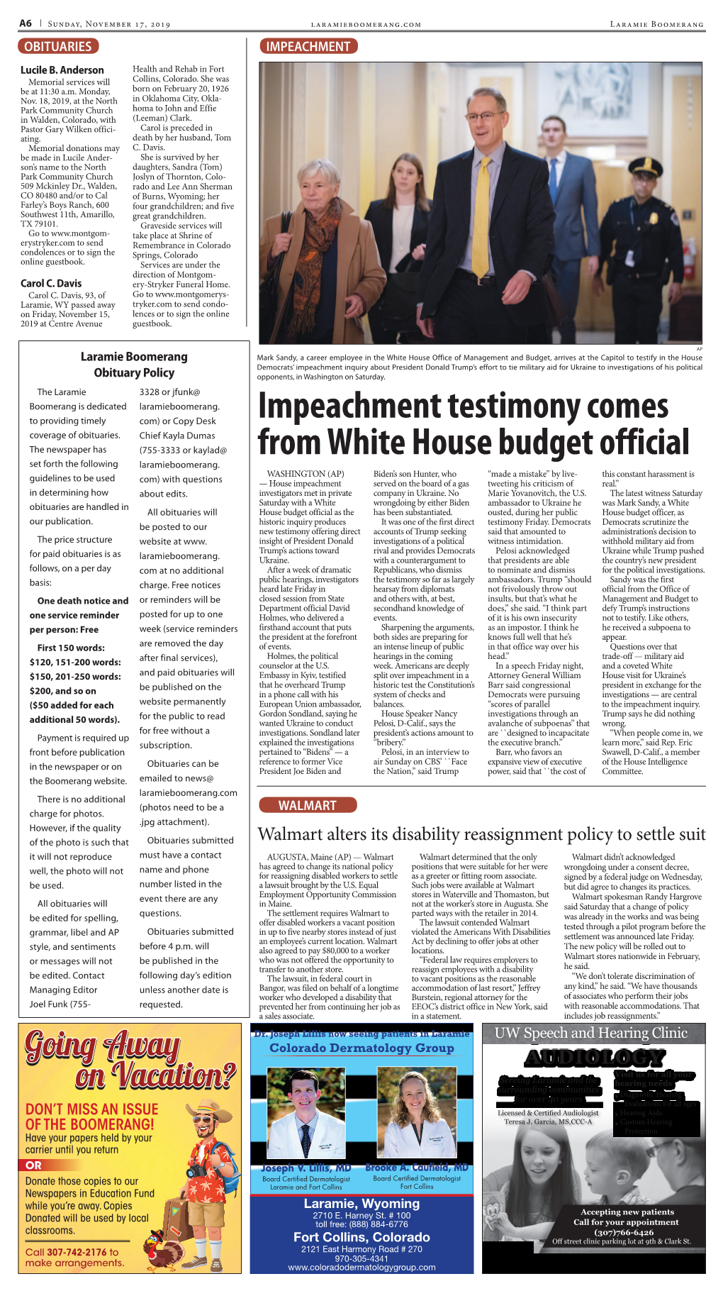 Obituaries Impeachment