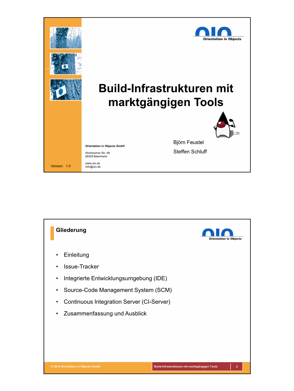 Build-Infrastrukturen Mit Marktgängigen Tools