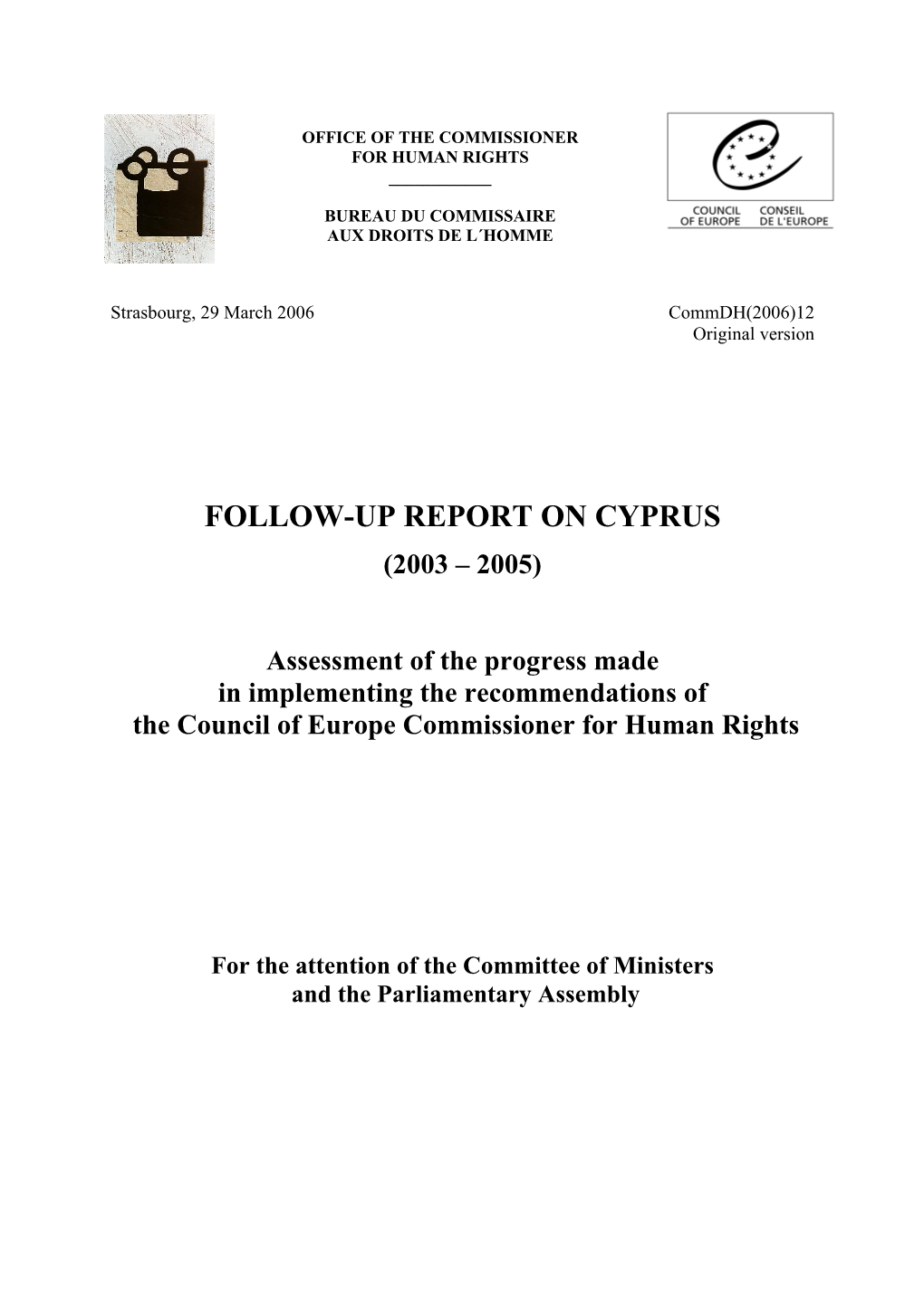 Follow-Up Report on Cyprus (2003 – 2005)