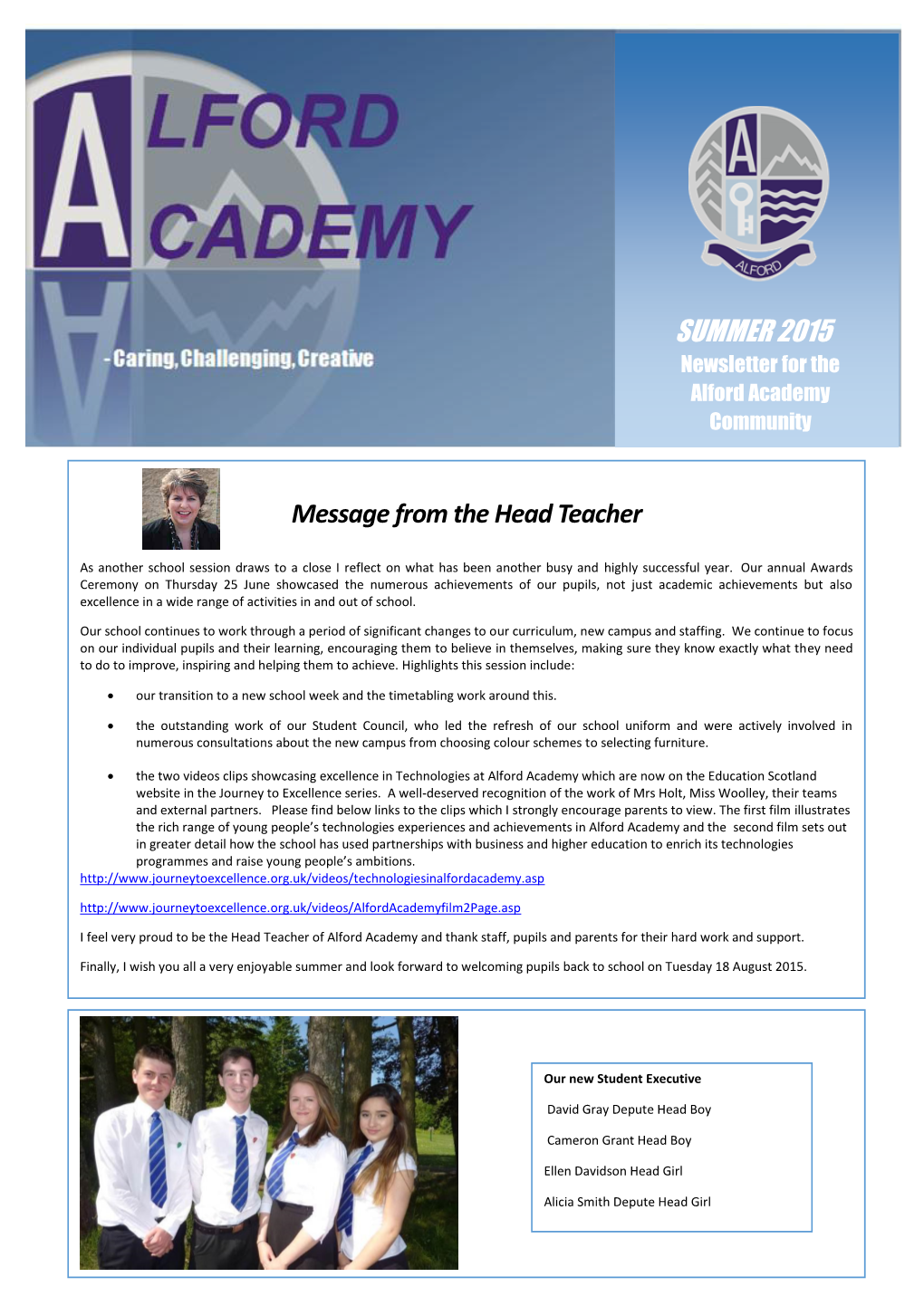 SUMMER 2015 Newsletter for The