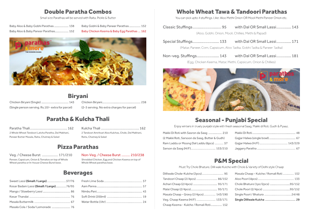 Whole Wheat Tawa & Tandoori Parathas Seasonal