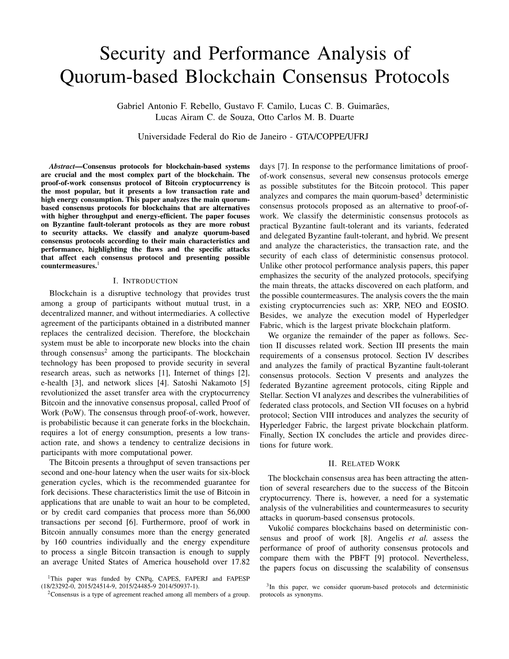 Security and Performance Analysis of Quorum-Based Blockchain Consensus Protocols
