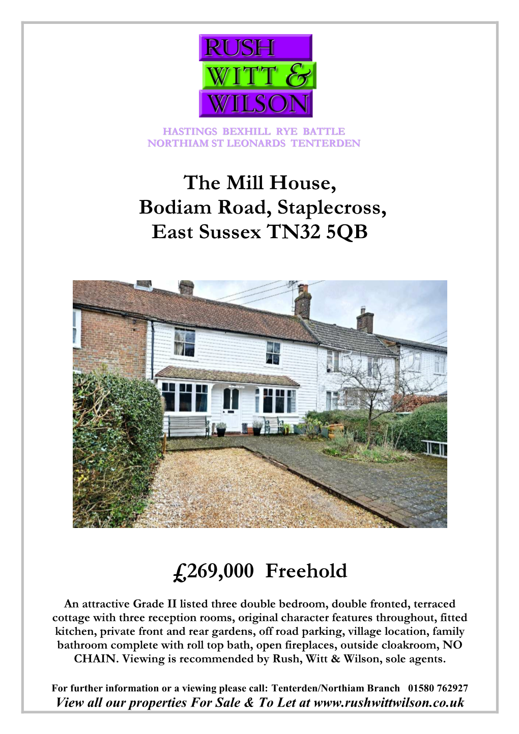 The Mill House, Bodiam Road, Staplecross, East Sussex TN32 5QB