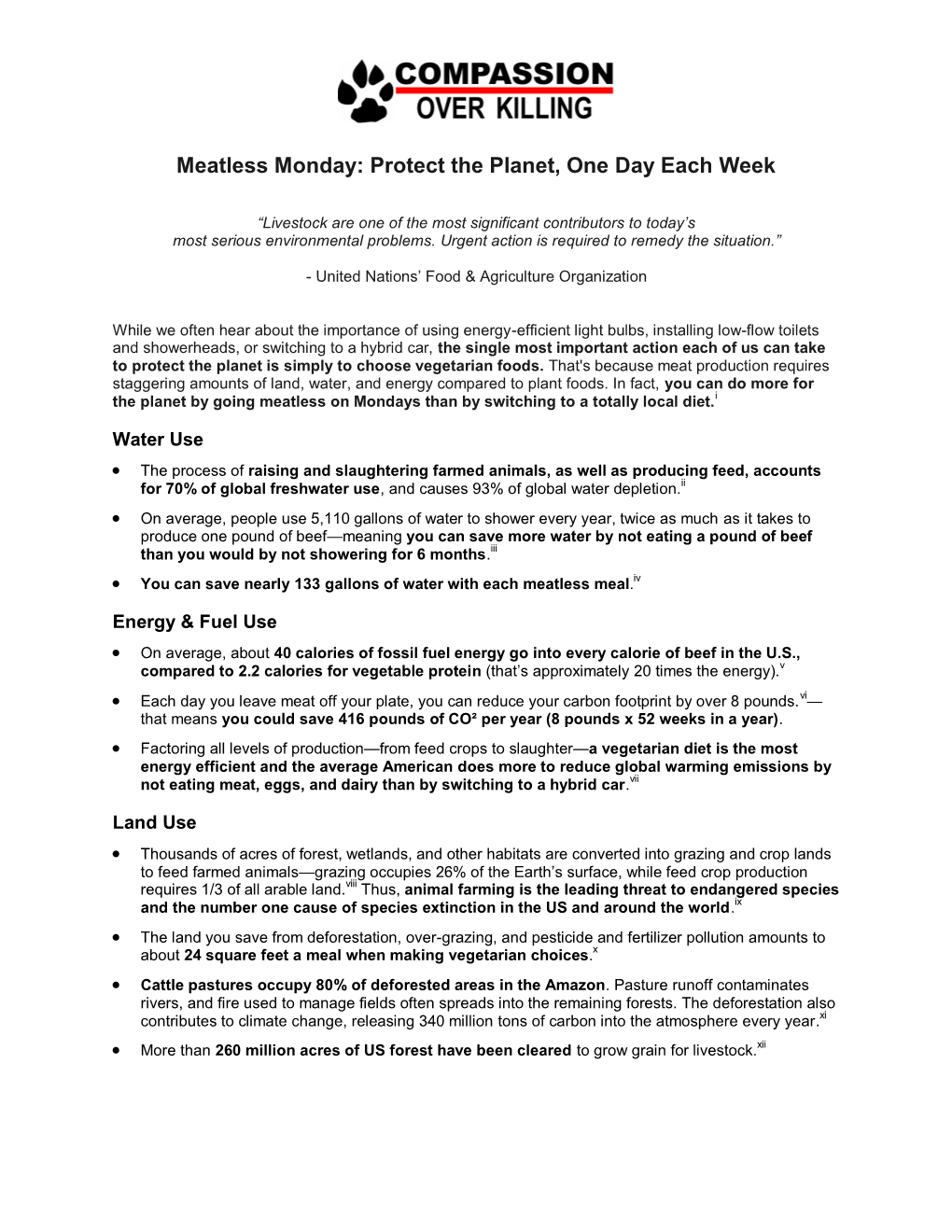 Meatless Monday: Protect the Planet, One Day Each Week
