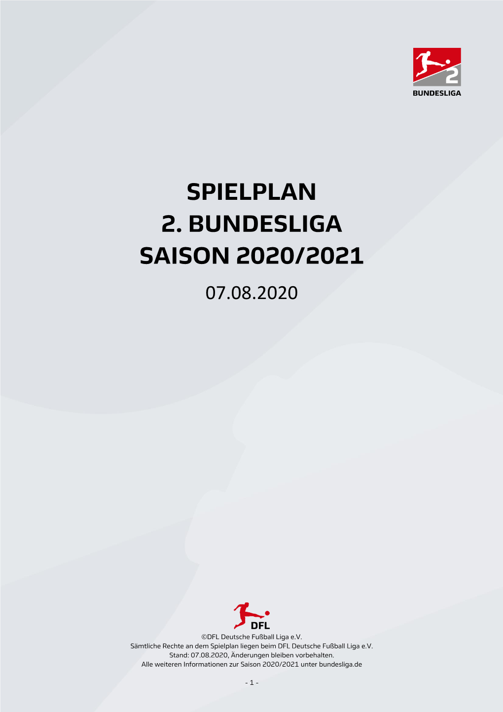 Spielplan 2. Bundesliga | Saison 2020/2021