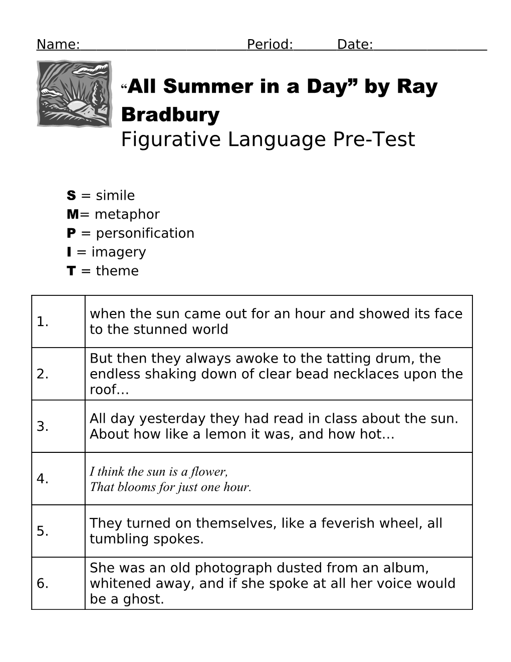 All Summer in a Day by Ray Bradbury