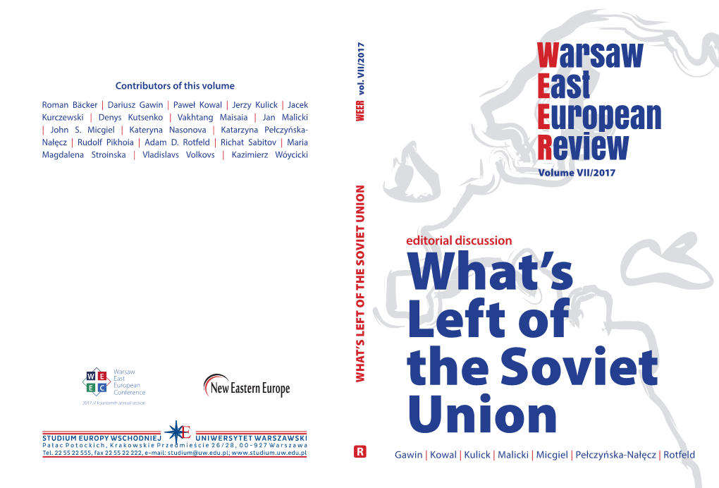 Warsaw East European Review Editorial Discussion