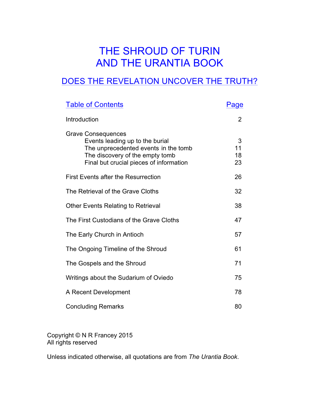 The Shroud of Turin and the Urantia Book