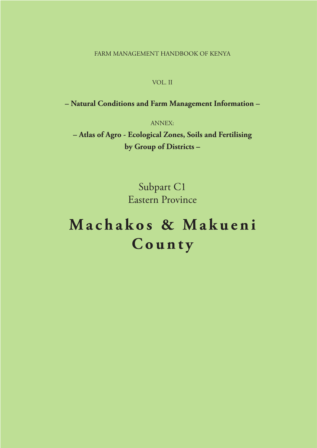 Machakos & Makueni County