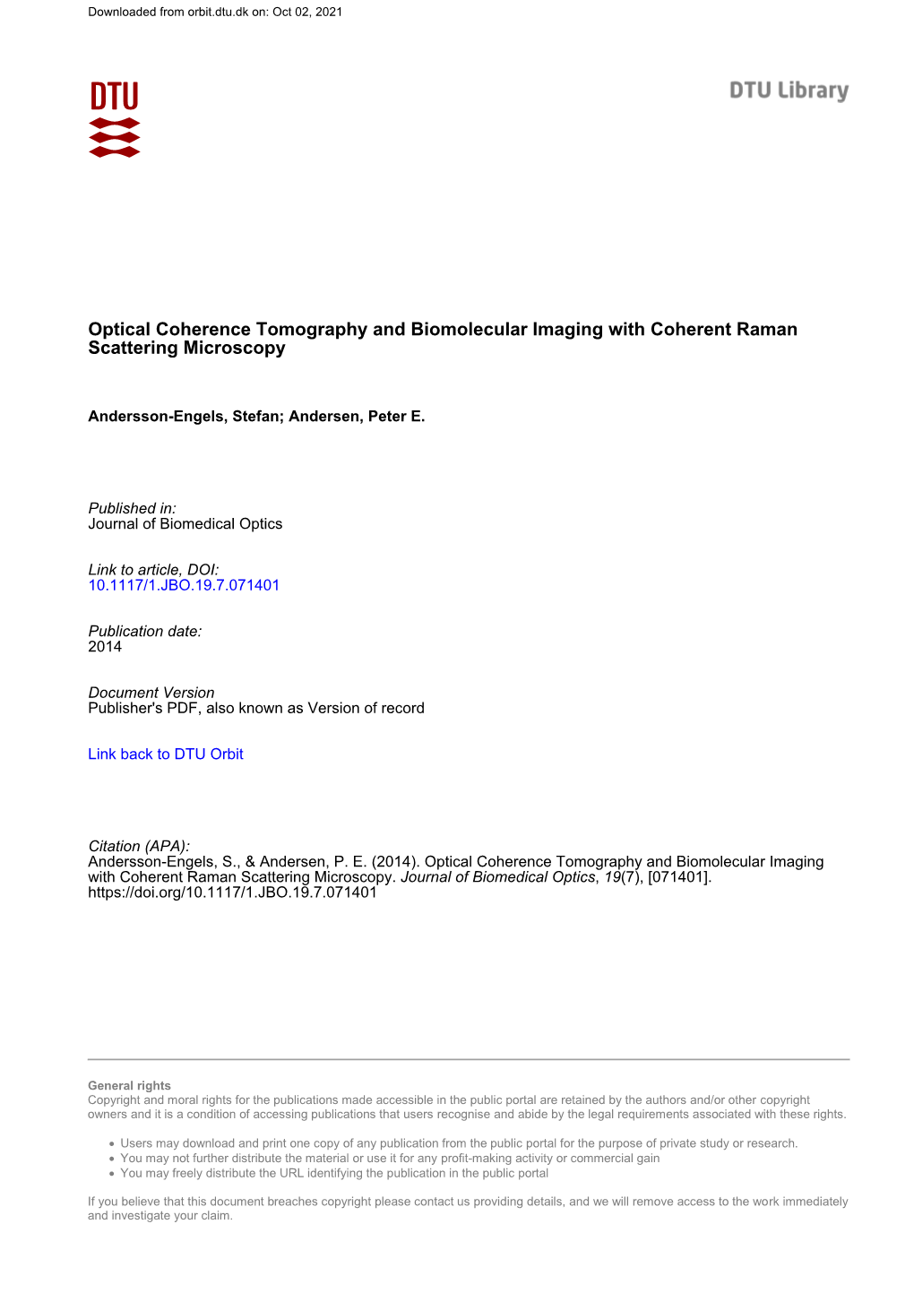 Optical Coherence Tomography and Biomolecular Imaging with Coherent Raman Scattering Microscopy