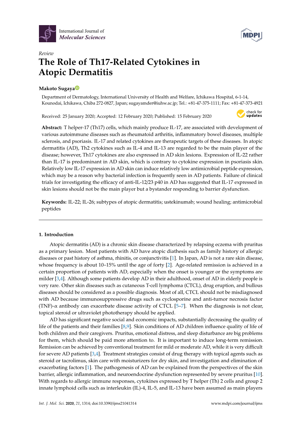 The Role of Th17-Related Cytokines in Atopic Dermatitis