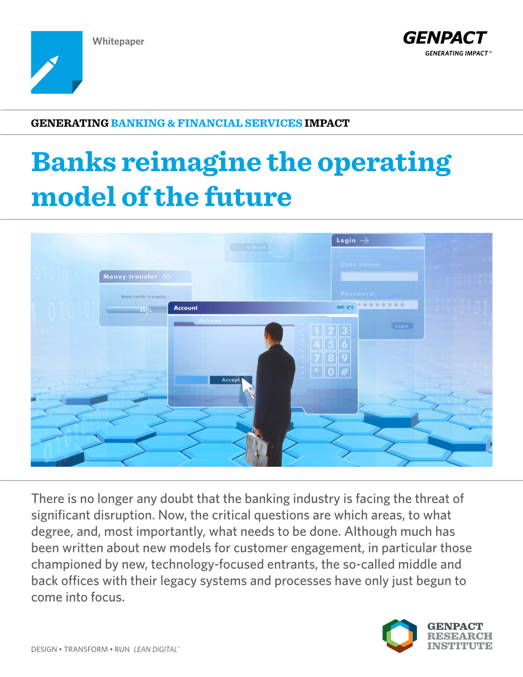 Banks Reimagine the Operating Model of the Future