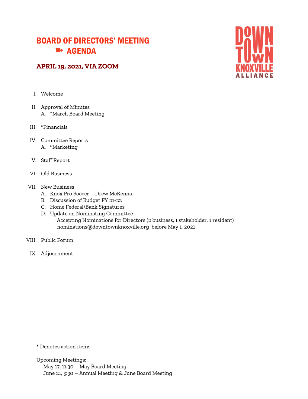 April Board Meeting Packet