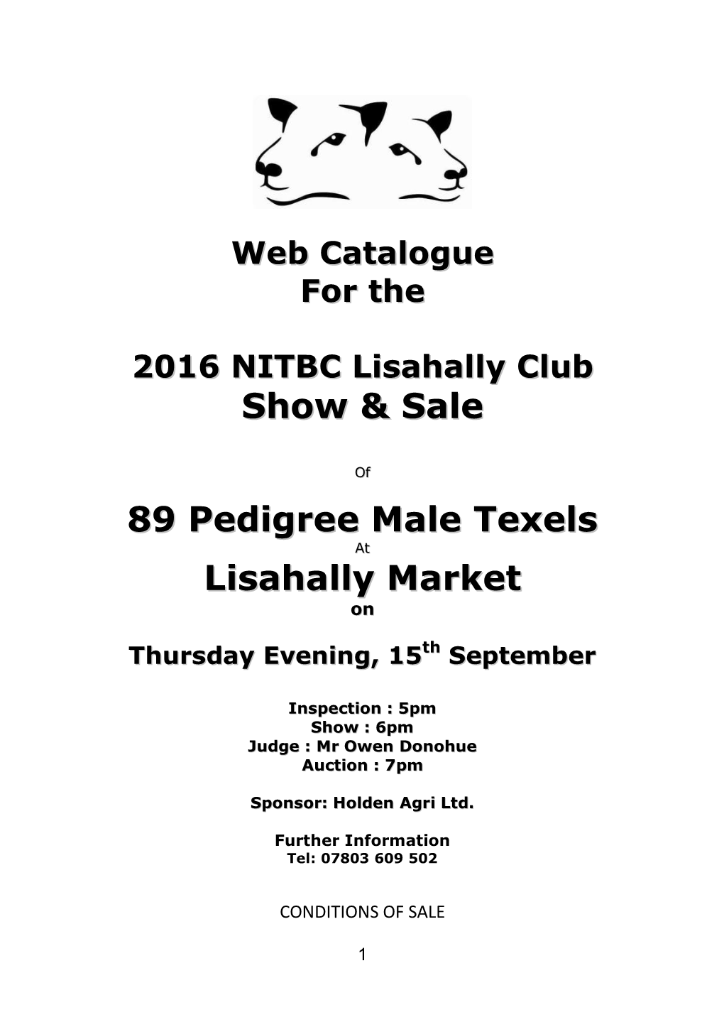 Show & Sale 89 Pedigree Male Texels Lisahally Market