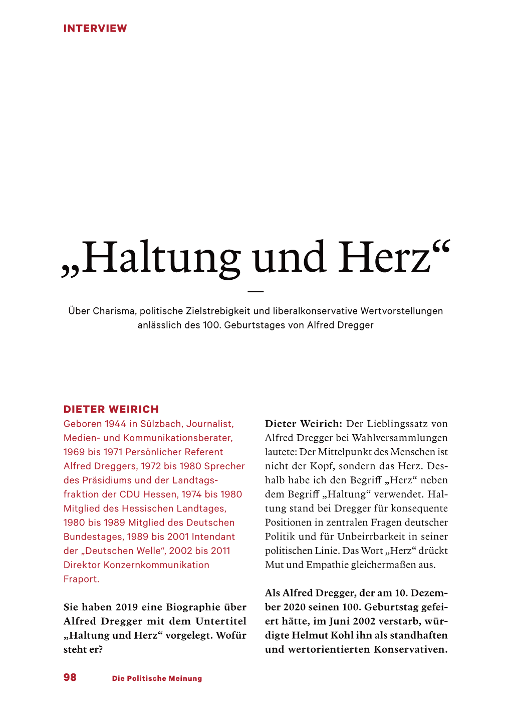 „Haltung Und Herz“