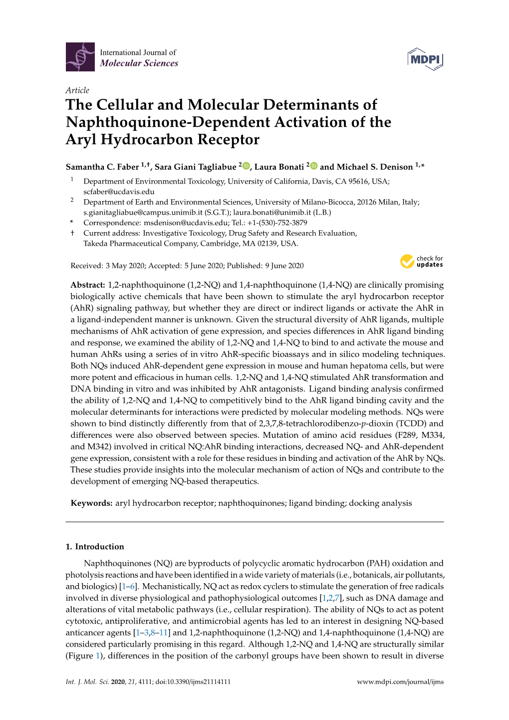 The Cellular and Molecular Determinants of Naphthoquinone-Dependent Activation of the Aryl Hydrocarbon Receptor