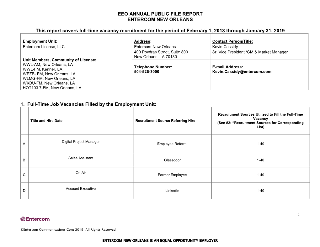 Eeo Public File Report