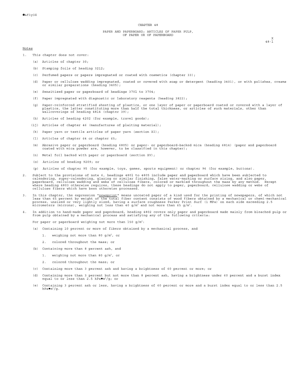 F1y3x CHAPTER 48 PAPER and PAPERBOARD