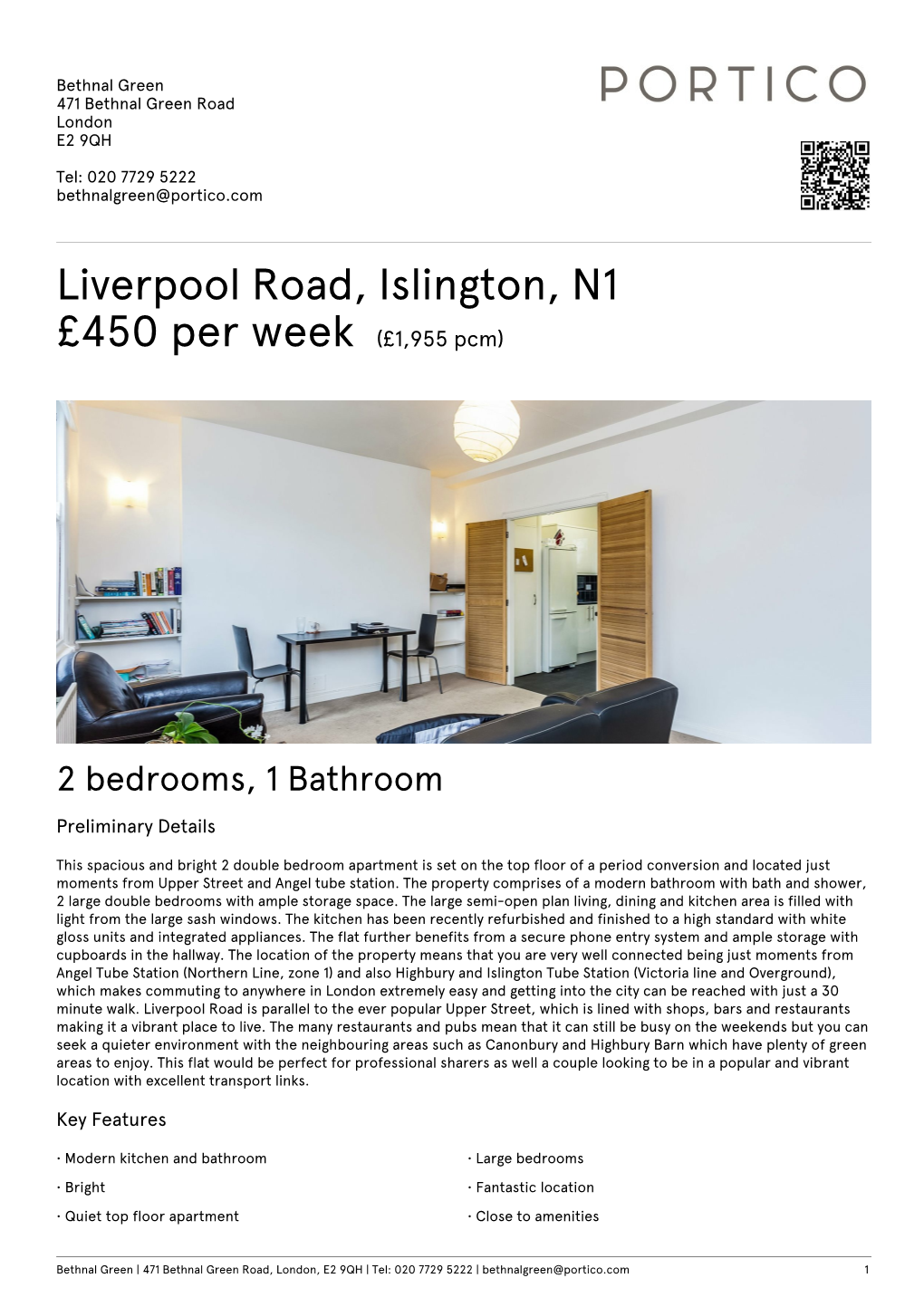 Liverpool Road, Islington, N1 £450 Per Week