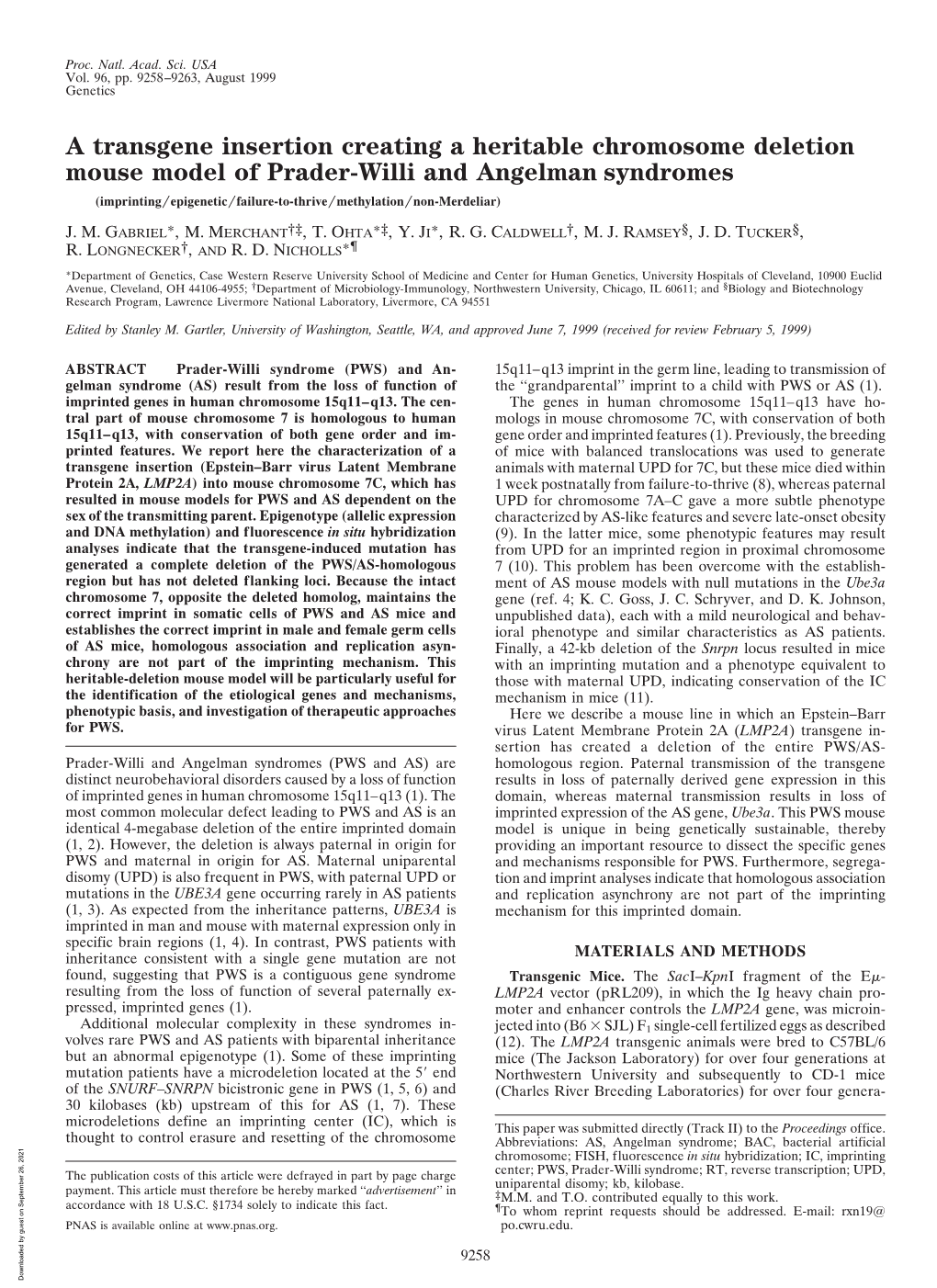 A Transgene Insertion Creating a Heritable Chromosome