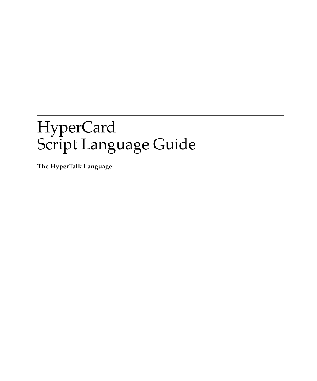 Hypercard Script Language Guide