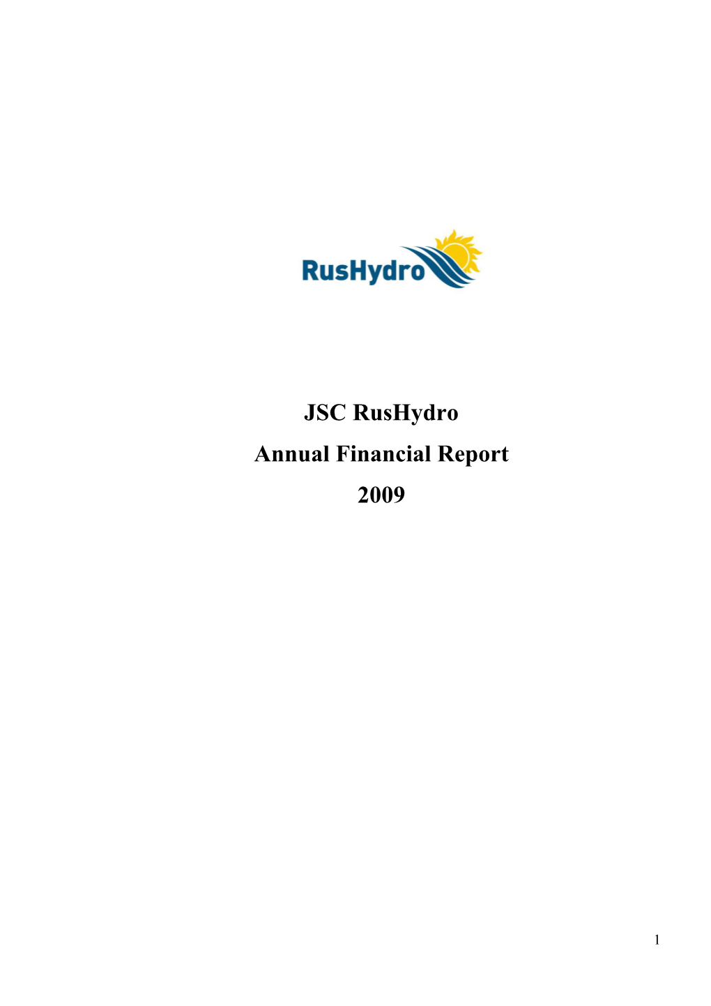 JSC Rushydro Annual Financial Report 2009