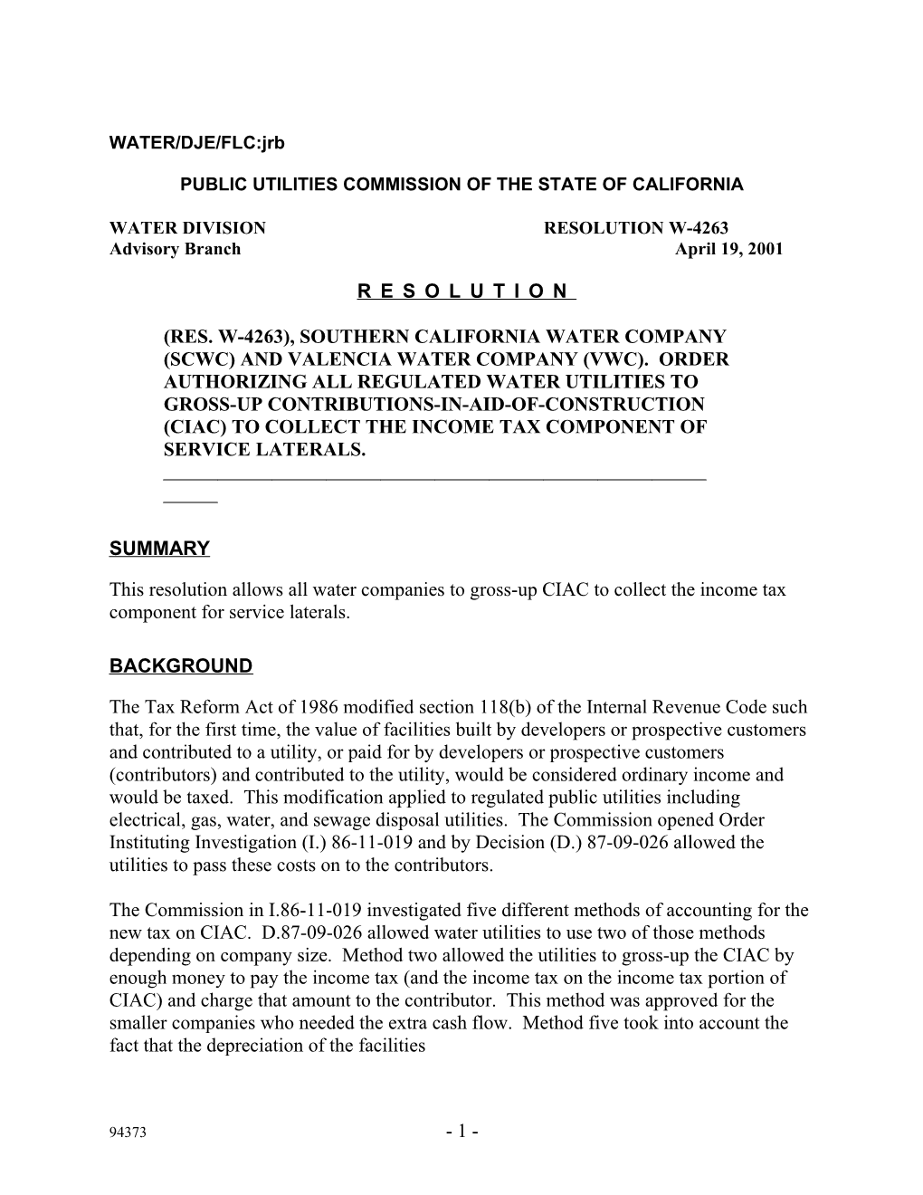 Public Utilities Commission of the State of California s6