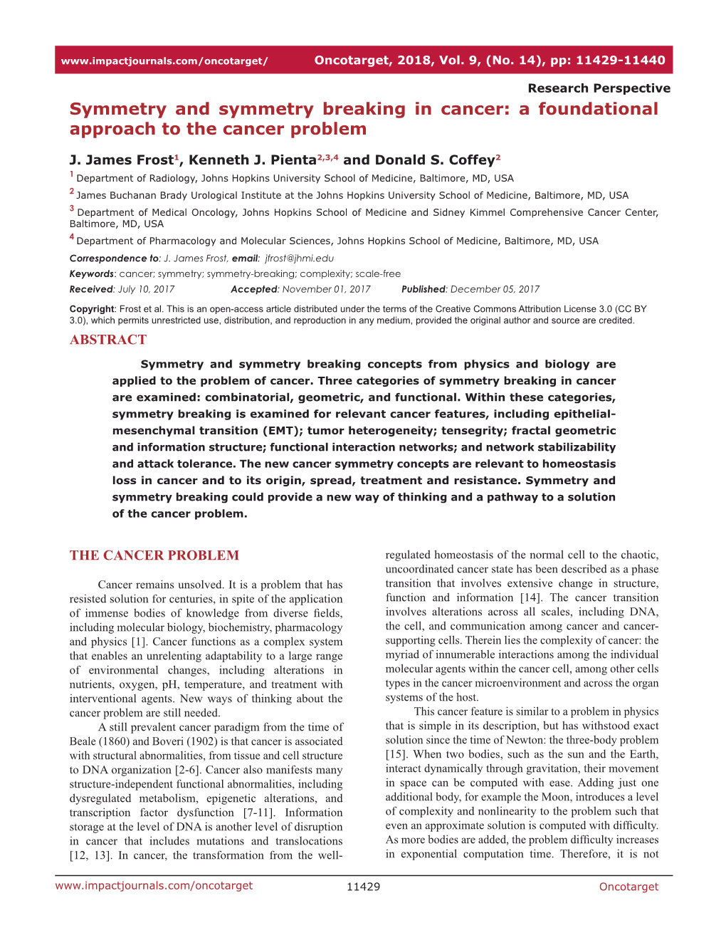 Symmetry and Symmetry Breaking in Cancer: a Foundational Approach to the Cancer Problem