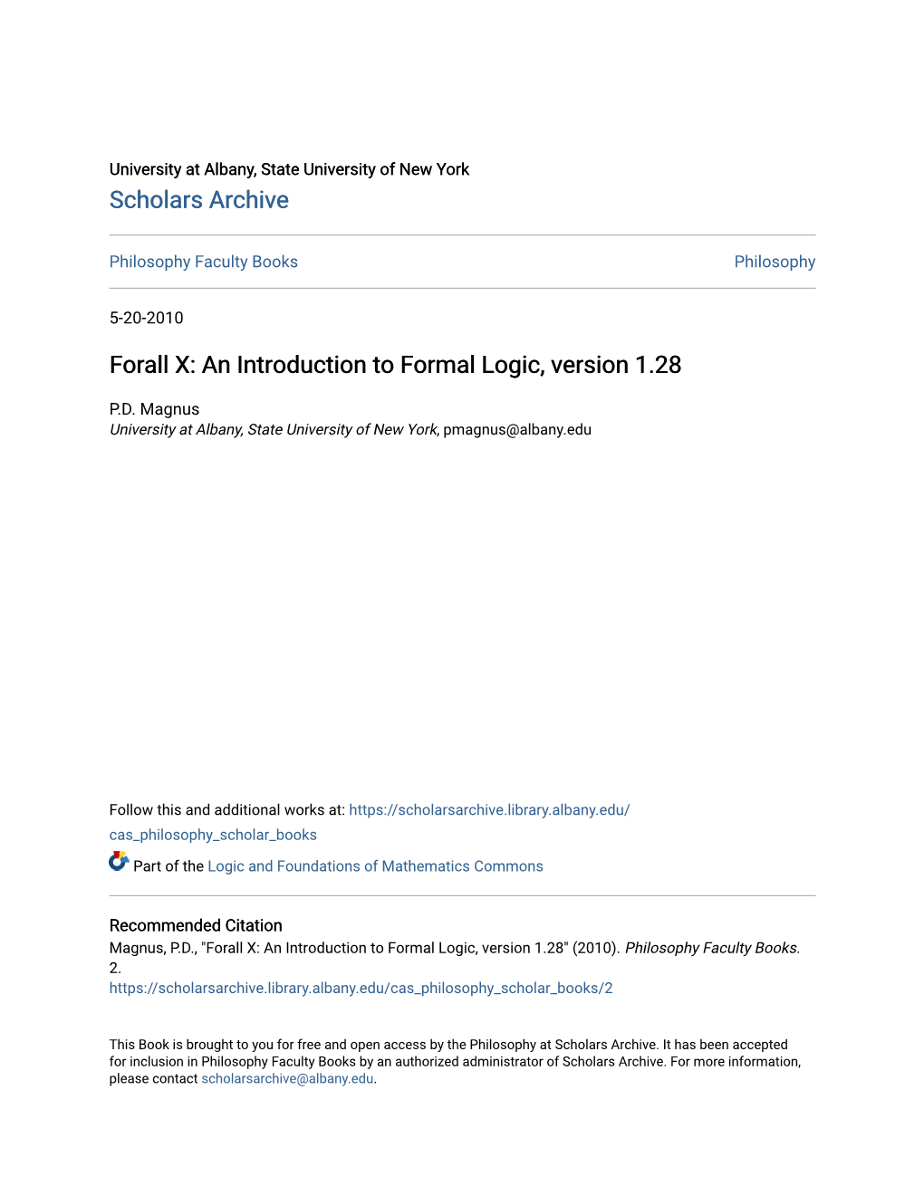 An Introduction to Formal Logic, Version 1.28