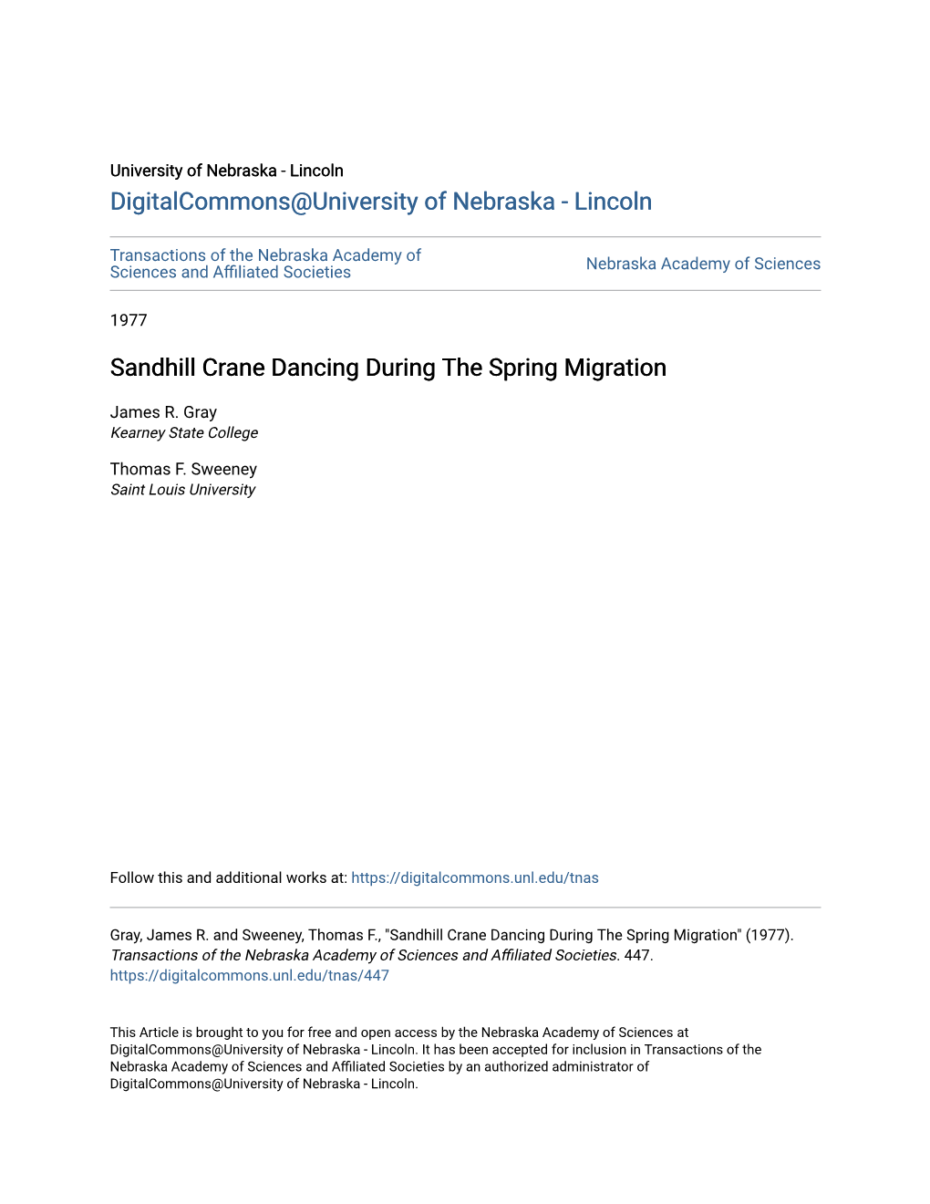 Sandhill Crane Dancing During the Spring Migration
