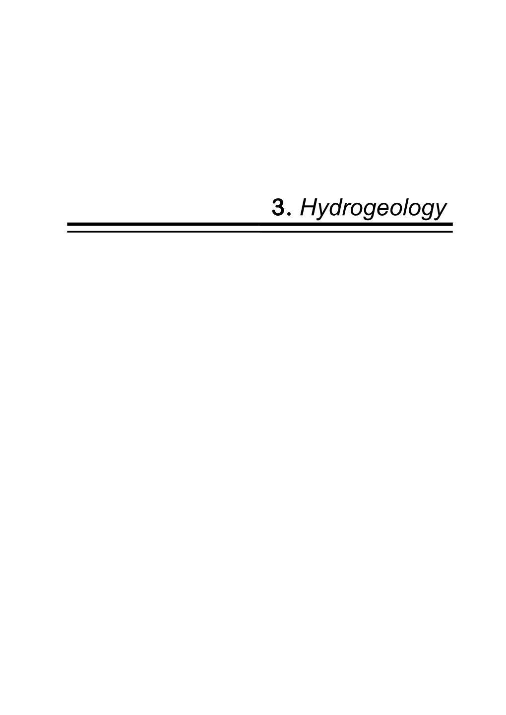 3. Hydrogeology