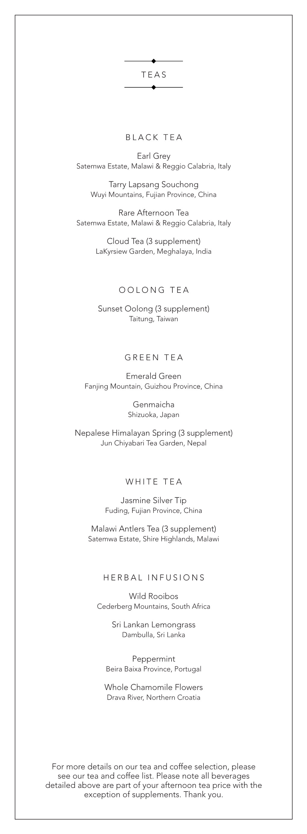 Download Sample Afternoon Tea Menu