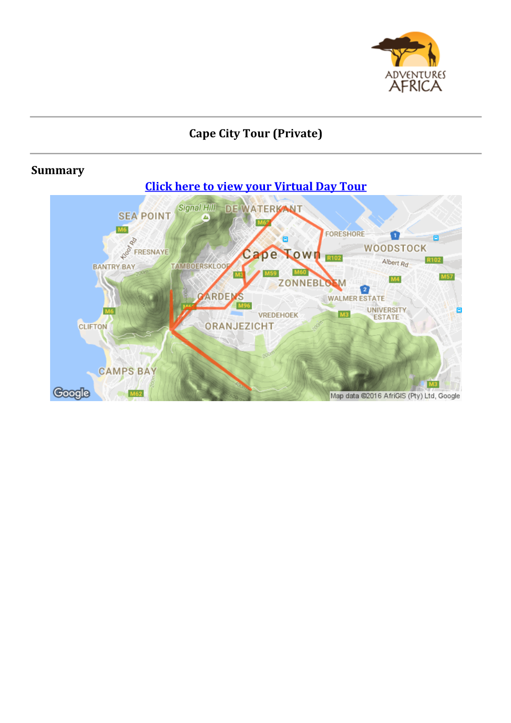 Cape City Tour (Private)