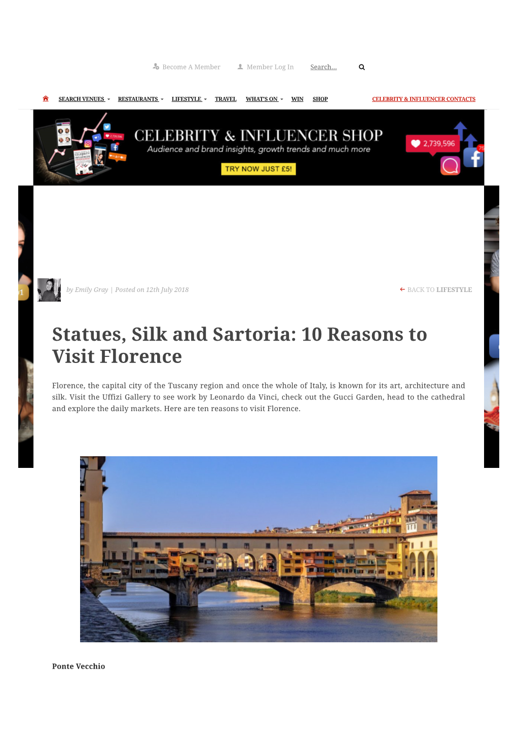 Statues, Silk and Sartoria: 10 Reasons to Visit Florence