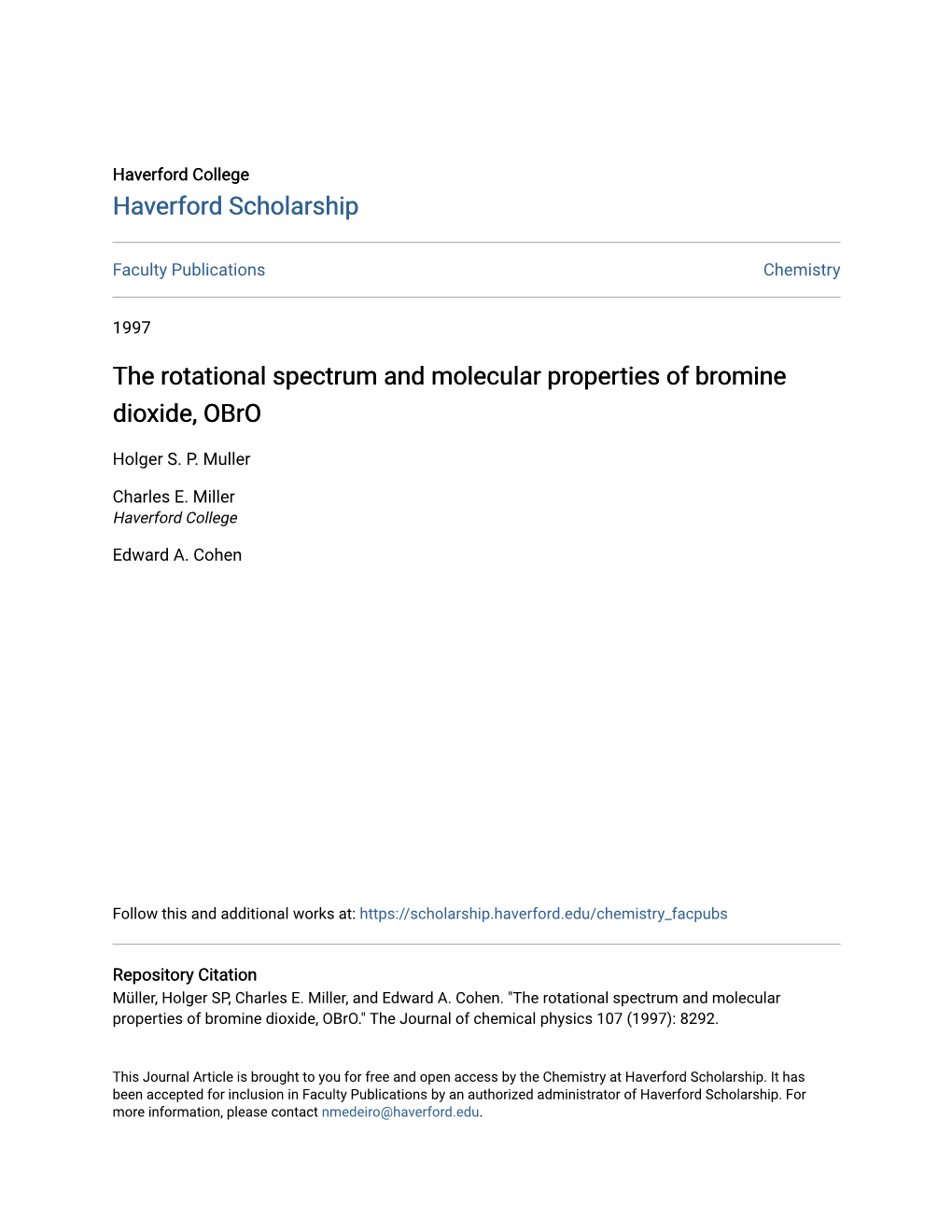 The Rotational Spectrum and Molecular Properties of Bromine Dioxide, Obro