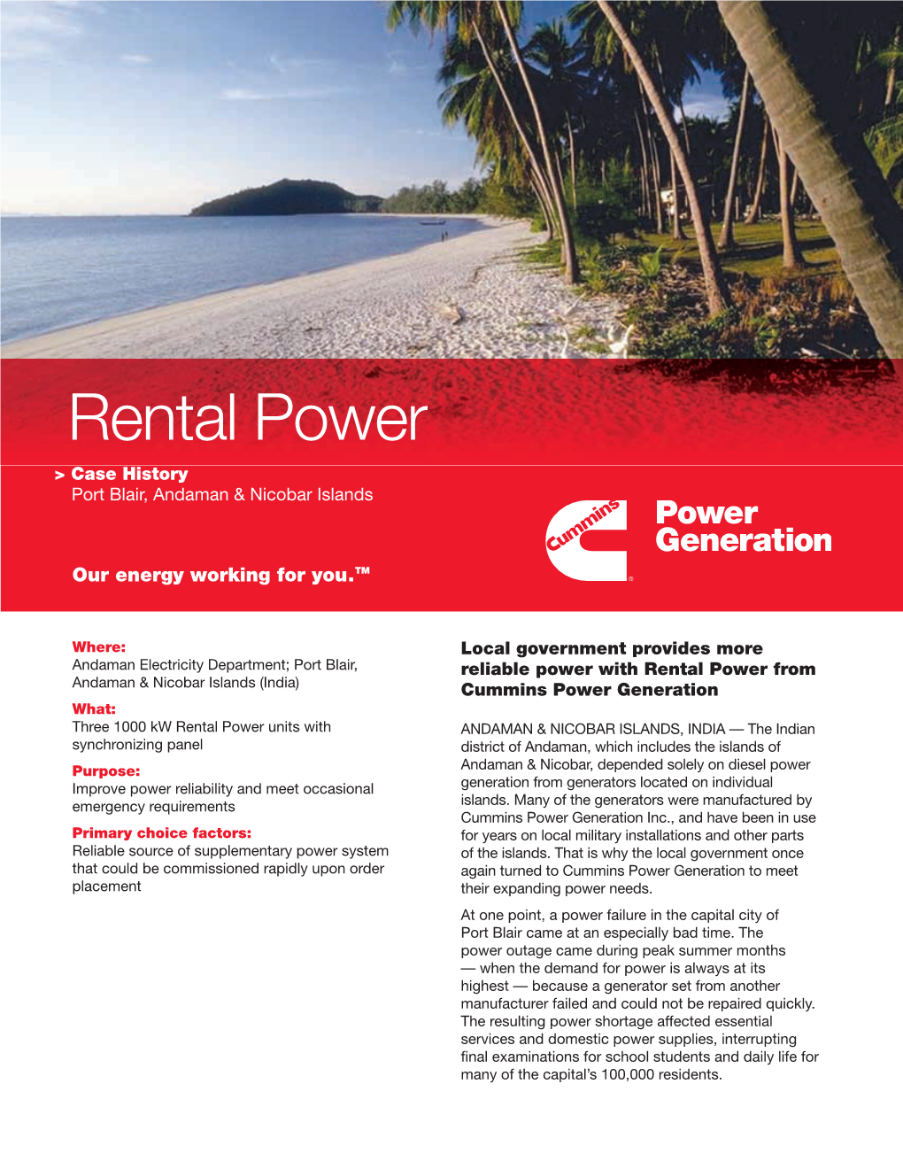 Rental Power, Port Blair, Andaman and Nicobar Islands