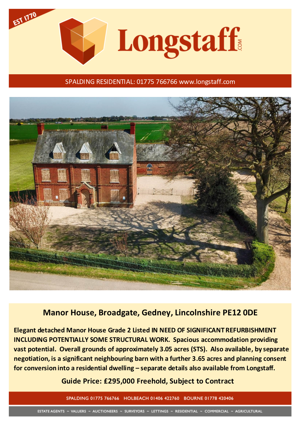 Manor House, Broadgate, Gedney, Lincolnshire PE12 0DE