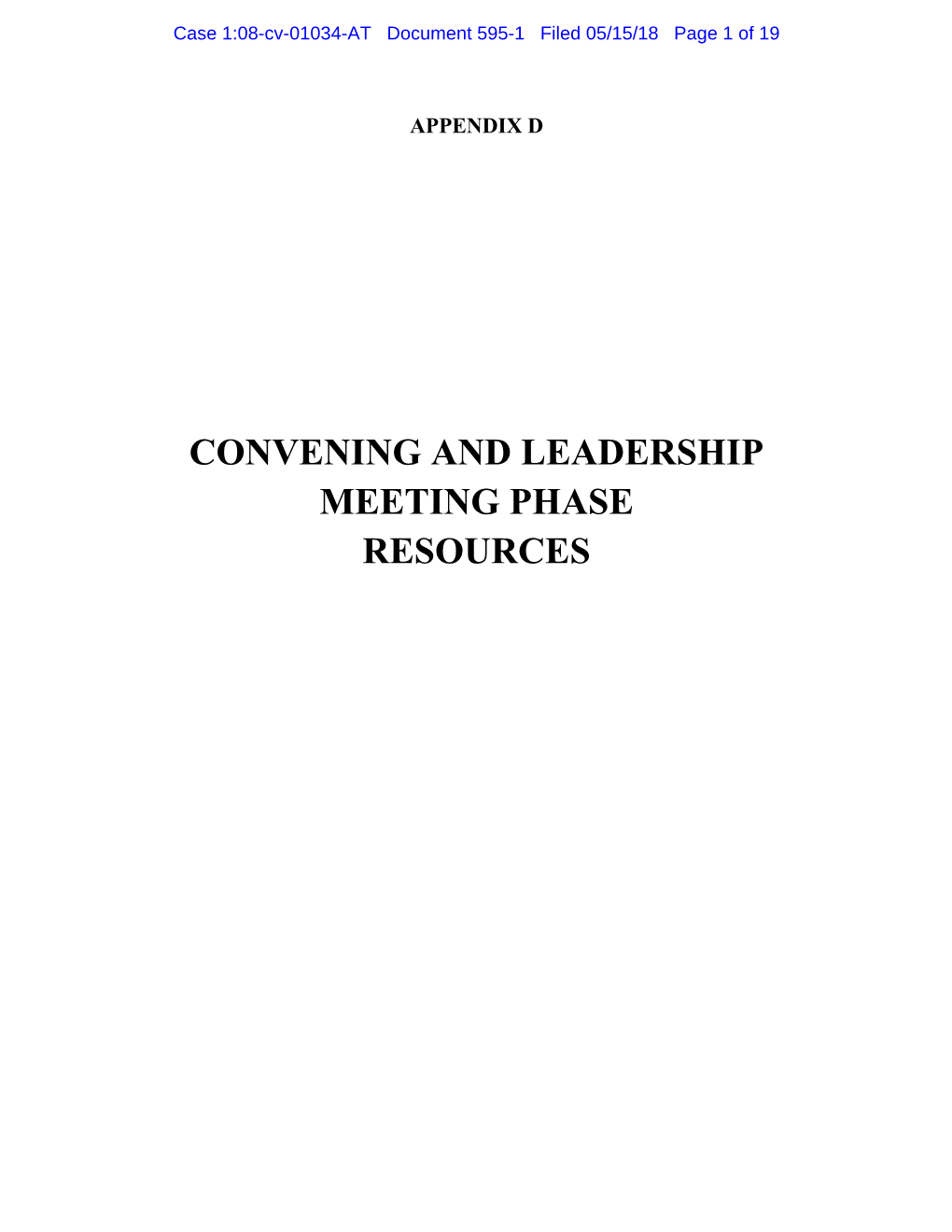 Convening and Leadership Meeting Phase Resources