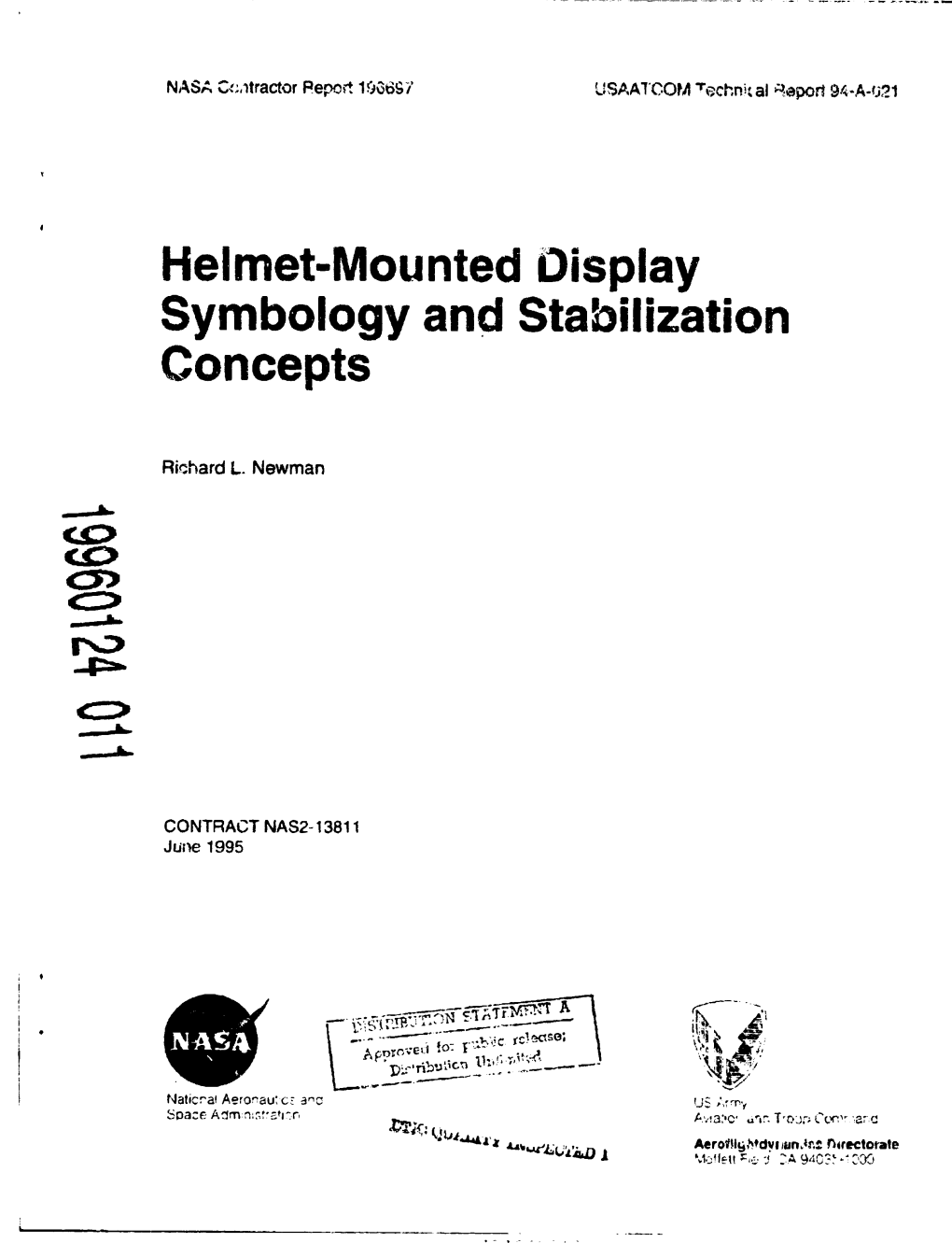 Helmet-Mounted Oisplay Symbology and Stabilization Concepts