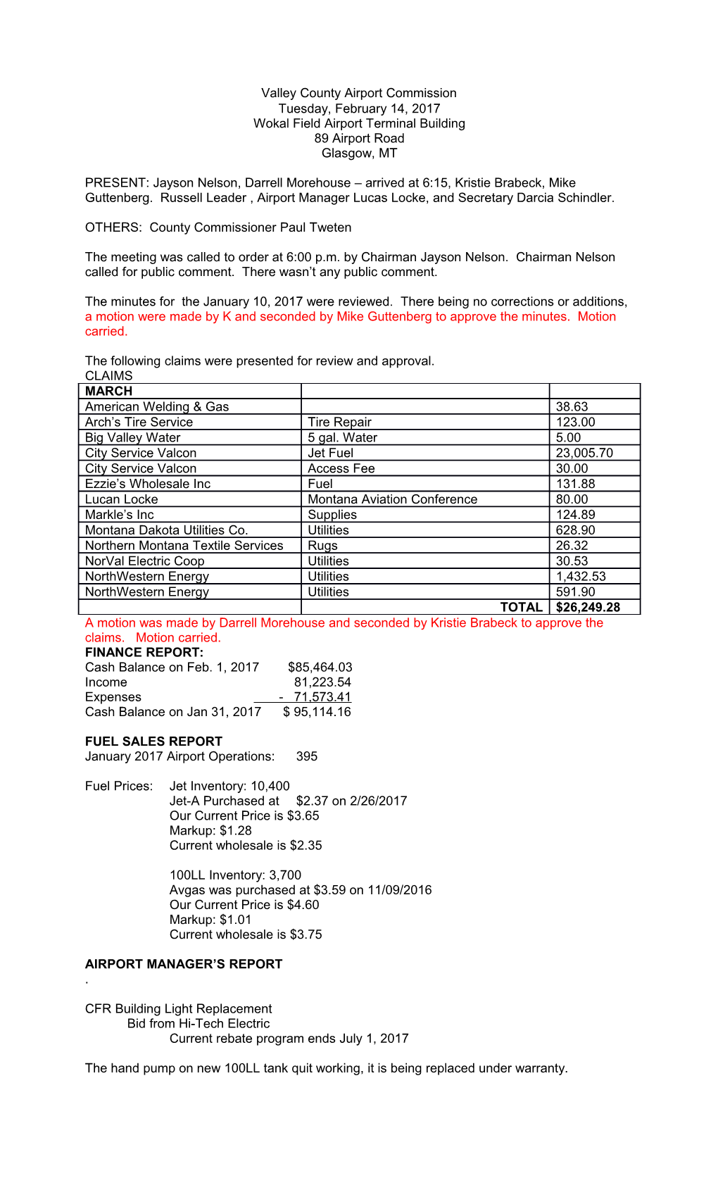 Valley County Airport Commission