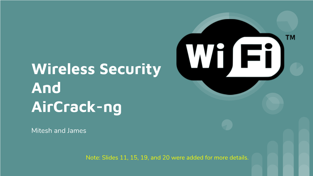 Wireless Security and Aircrack-Ng