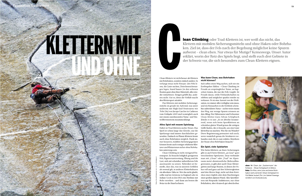 Clean Climbing Oder Trad-Klettern Ist, Wer Weiß Das Nicht, Das Klettern Mit