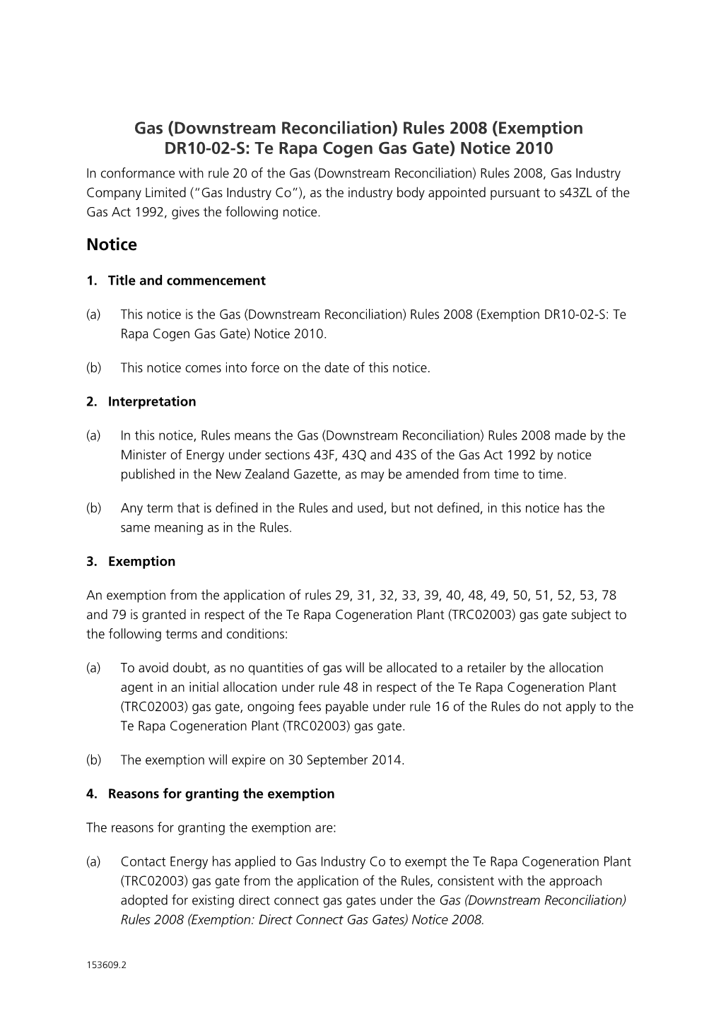 Gas (Downstream Reconciliation)