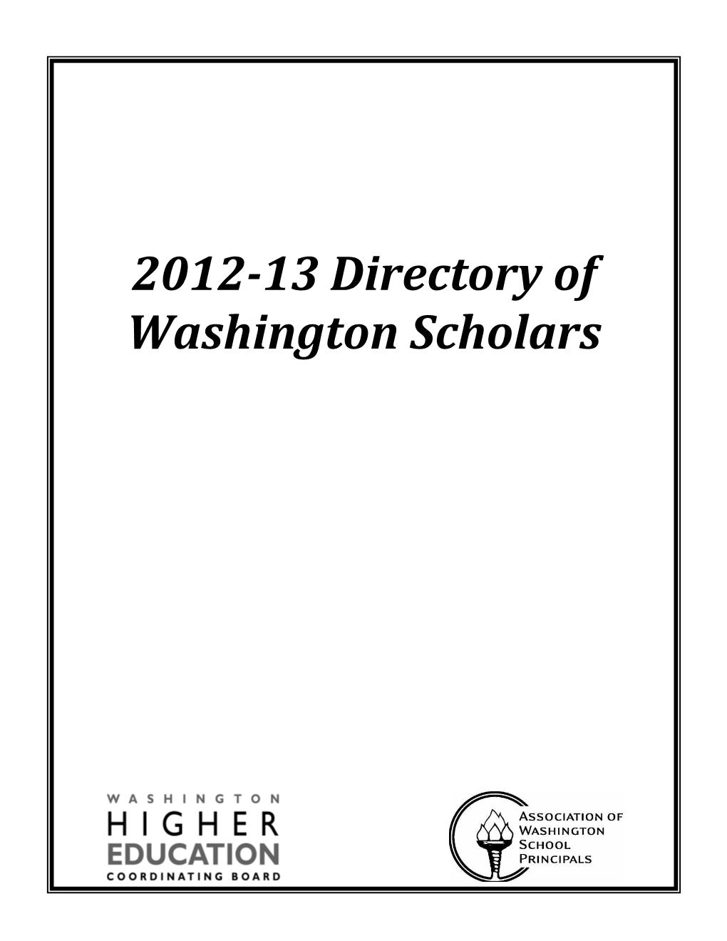 2012-13 Directory of Washington Scholars