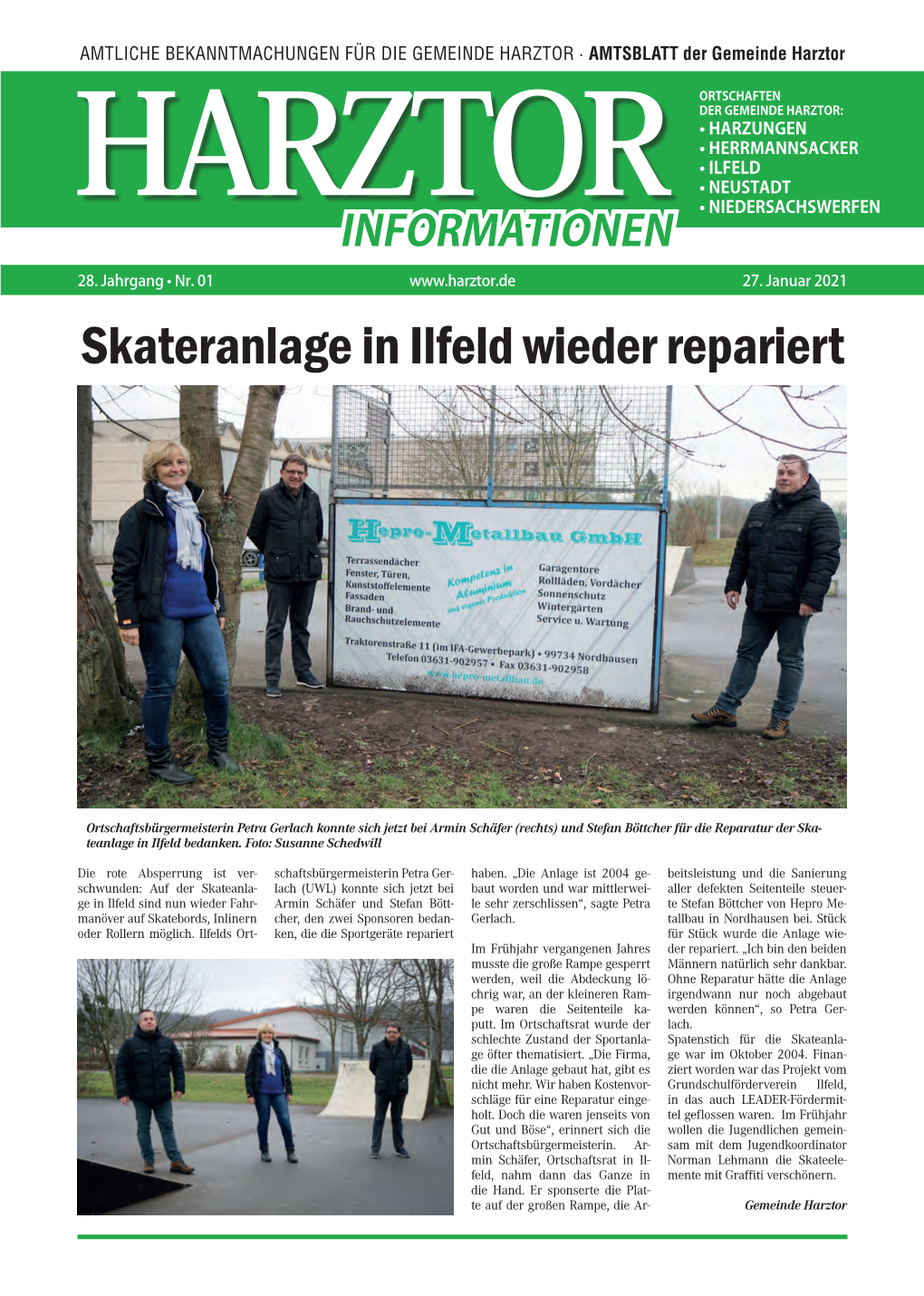 Skateranlage in Ilfeld Wieder Repariert