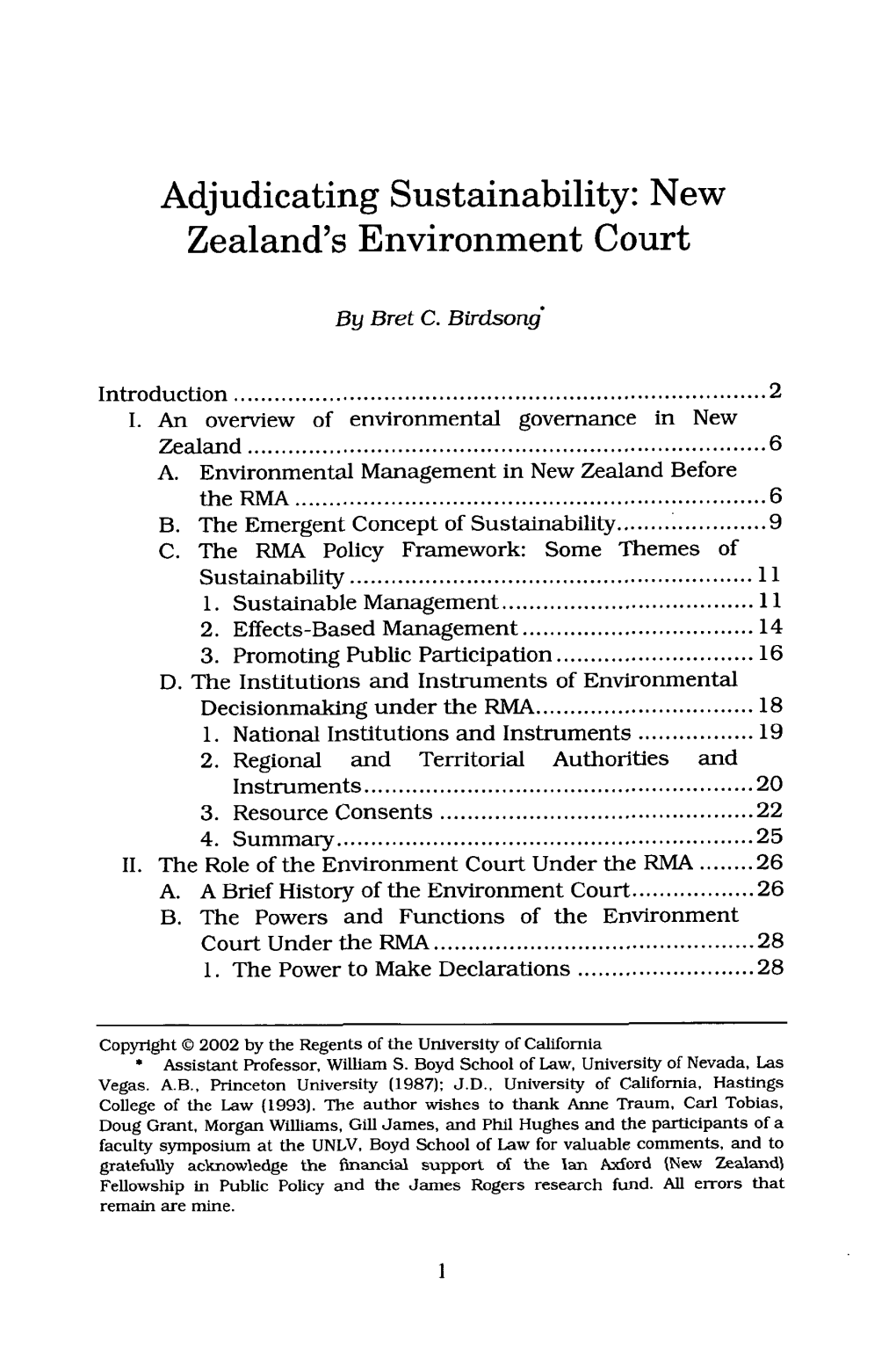 Adjudicating Sustainability: New Zealand's Environmental Court