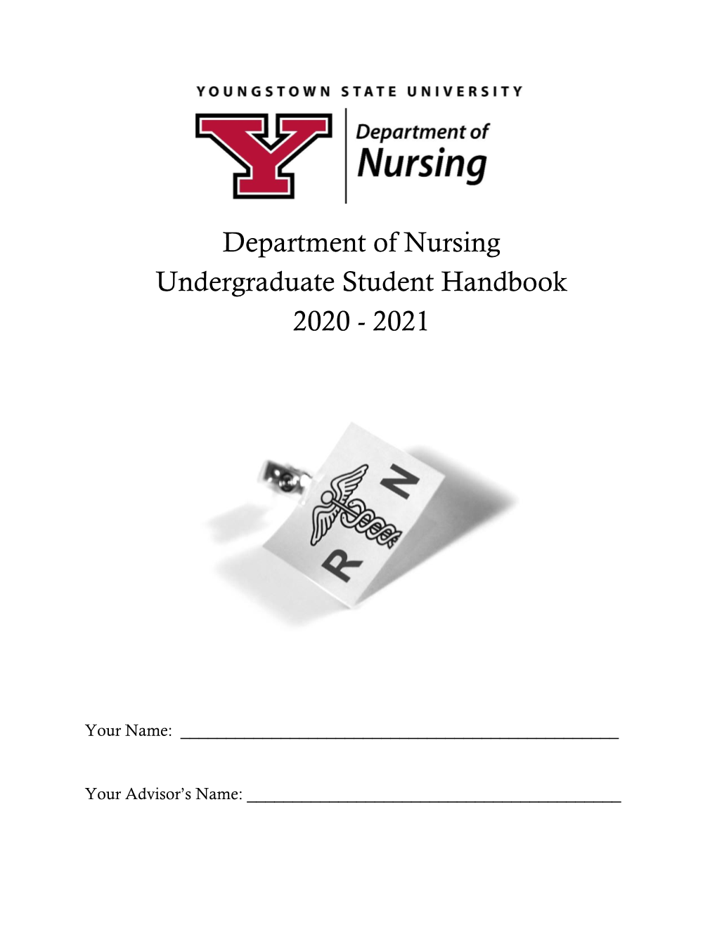 Department of Nursing Undergraduate Student Handbook 2020 - 2021