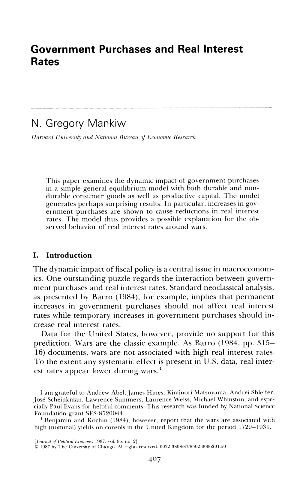 N. Gregory Mankiw H(L~X'(~Rd1'11iz~Er\1T>Orid .V(It~Oi~(I/BILIP(IIL Ot Ecor~Ort~~ I?E\F,(~Rr/I