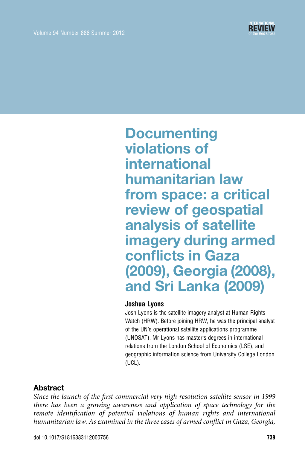 Documenting Violations of International Humanitarian Law From