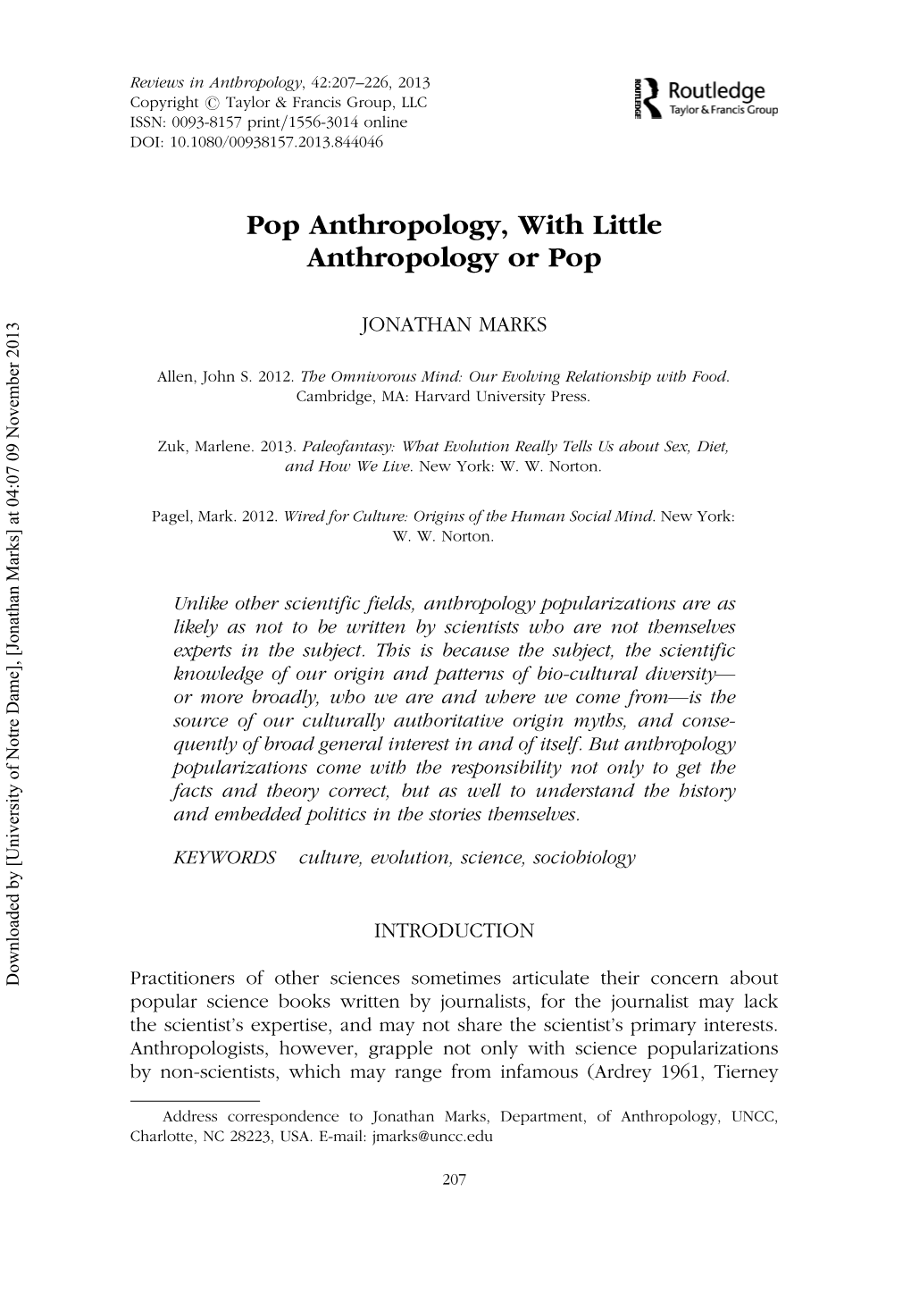 Pop Anthropology, with Little Anthropology Or Pop